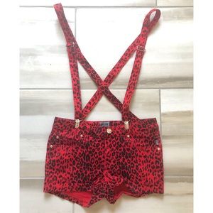 Animal Print Shorts with suspenders